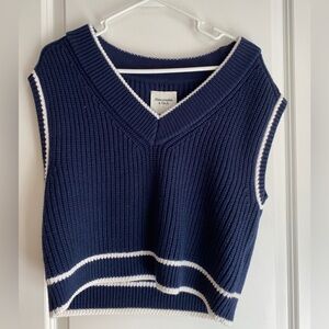 Abercrombie & Fitch Navy Blue Knit Top